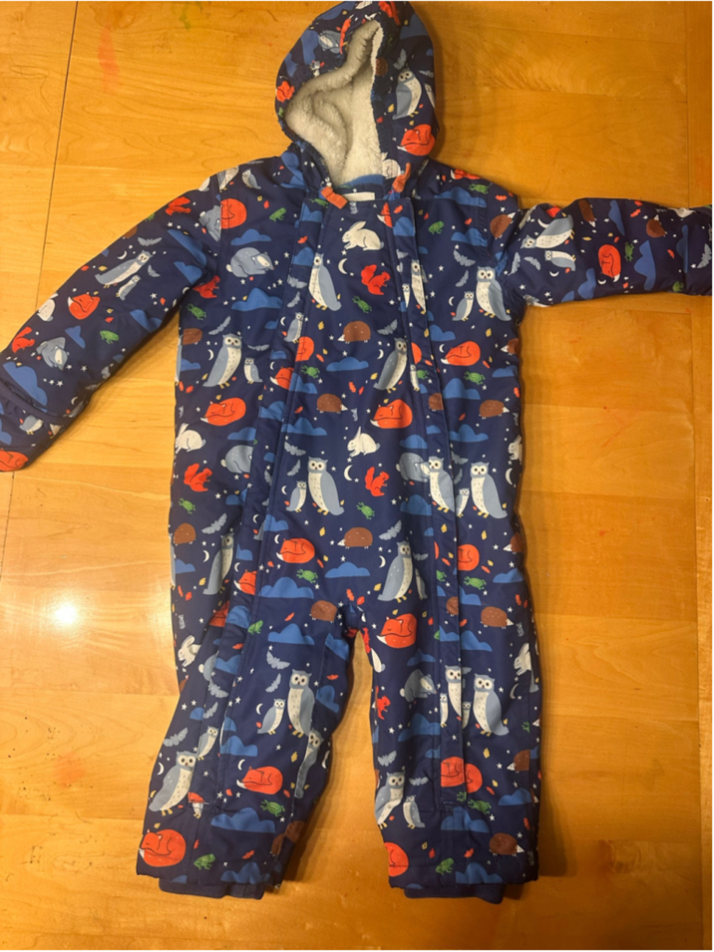Baby Boden Forest Friends Hooded Snowsuit 2-3t